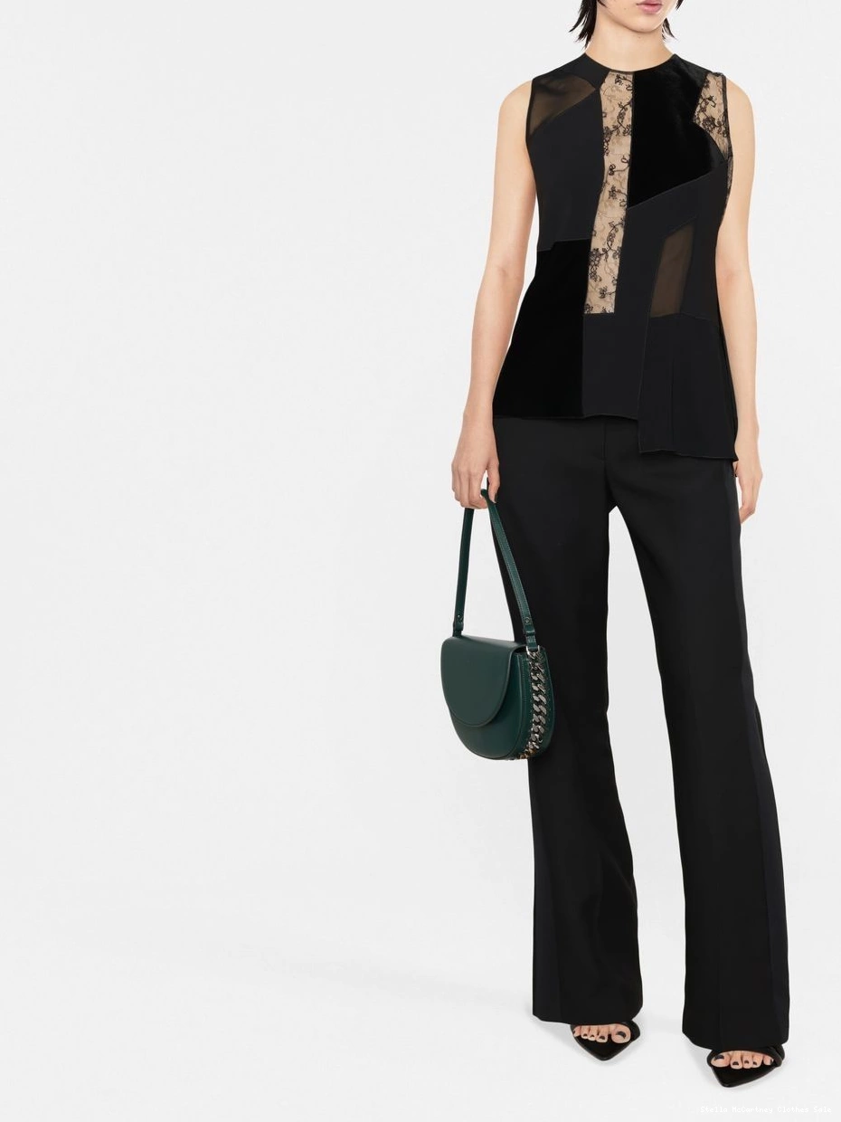 Cheap top lace-detail velvet Stella McCartney patchwork Women 0807